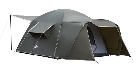 Three Bears Outdoor 6 Person Camping Tent - Waterproof Windproof Double Layer Design - Family and Car Camping - with Carry Bag and Storage Pouch - 76 Inches High (Dark Green)
