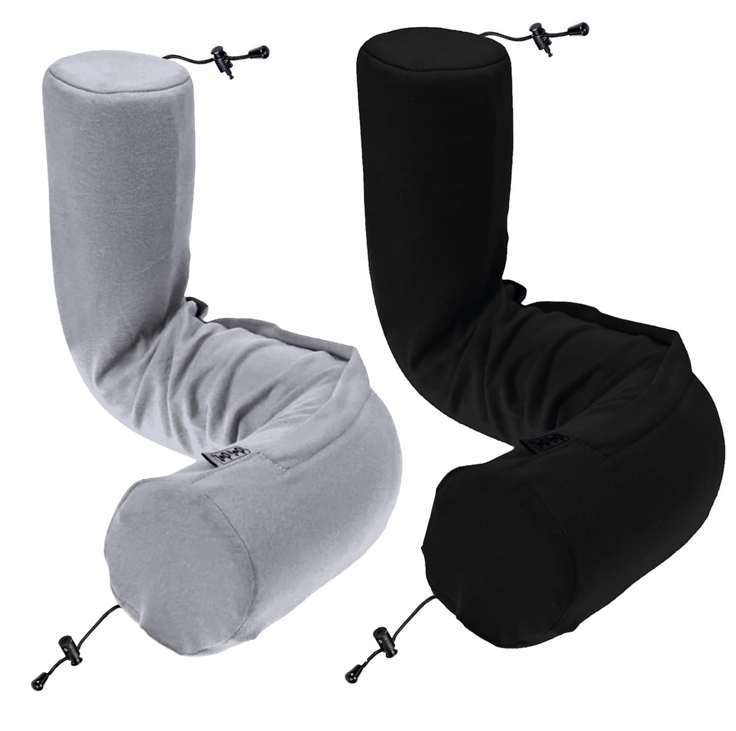 Dot&Dot Twist Memory Foam Travel Pillow for Airplanes - Travel Neck Pillow for Sleeping - Airplane Pillow for Neck Support, Chin, Lumbar and Leg - Adjustable, Bendable Neck Roll Pillow