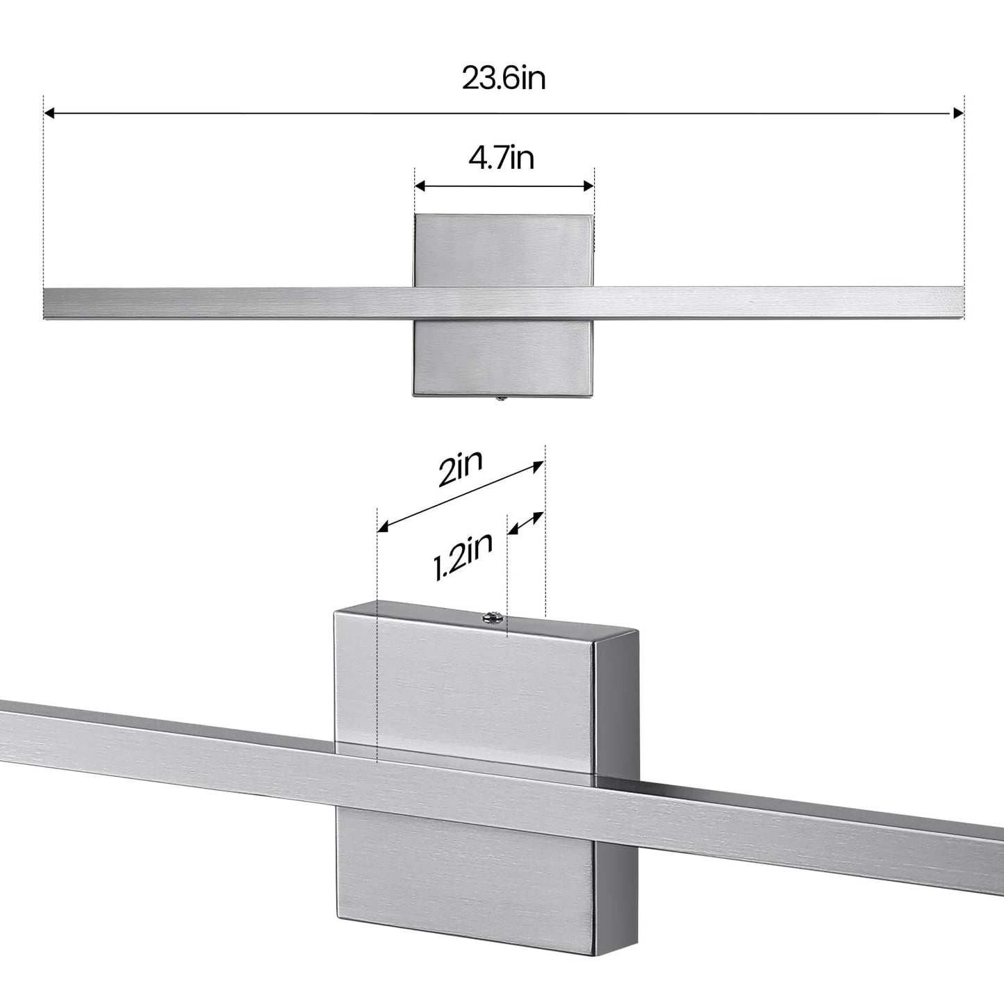 Epinl Brushed Nickel Vanity Light For Bathroom - 23.6Inch Bathroom Vanity Light Fixture Dimmable 5Cct Modern Bathrooms Sconce 18W Led Bathrooms Wall Lighting Fixture Over Mirror