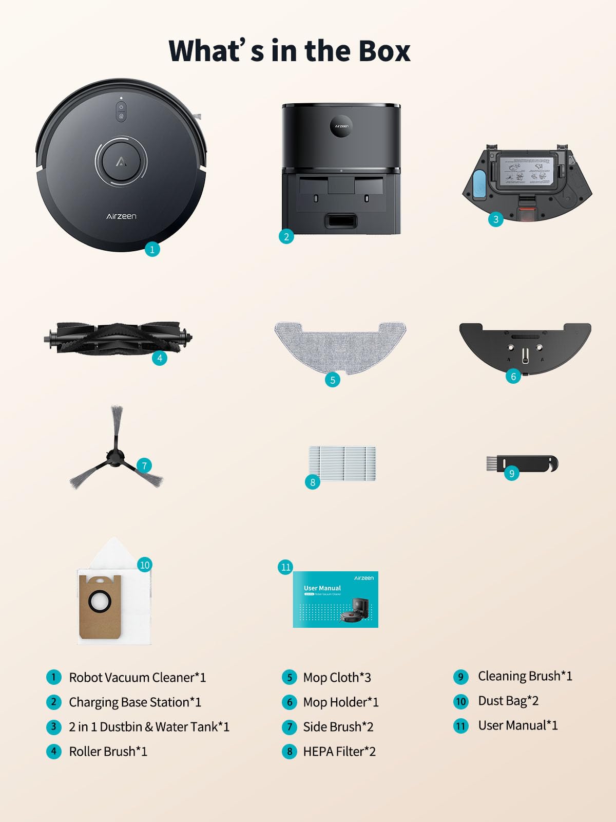 Robot Vacuum and Mop, Self-Emptying Robot Vacuum Cleaner with 6000Pa Suction, Laser Navigator with Smart Mapping Robotic Vacuums, 150Mins Runtime,Schedule,App Alexa Control for Carpet/Pet Hair,Q10 Pro