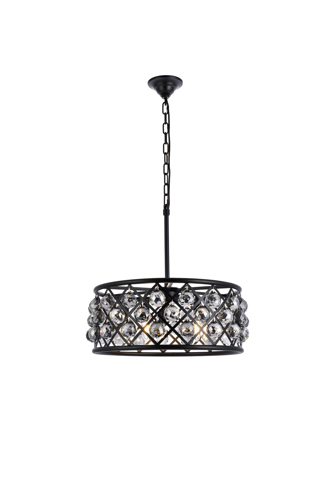 Elegant Lighting 5-Light Pendant Lamp, Mocha Brown Finish, Silver Shade, 20in Depth x 9in Height, Model 1214D20MB-SS/RC