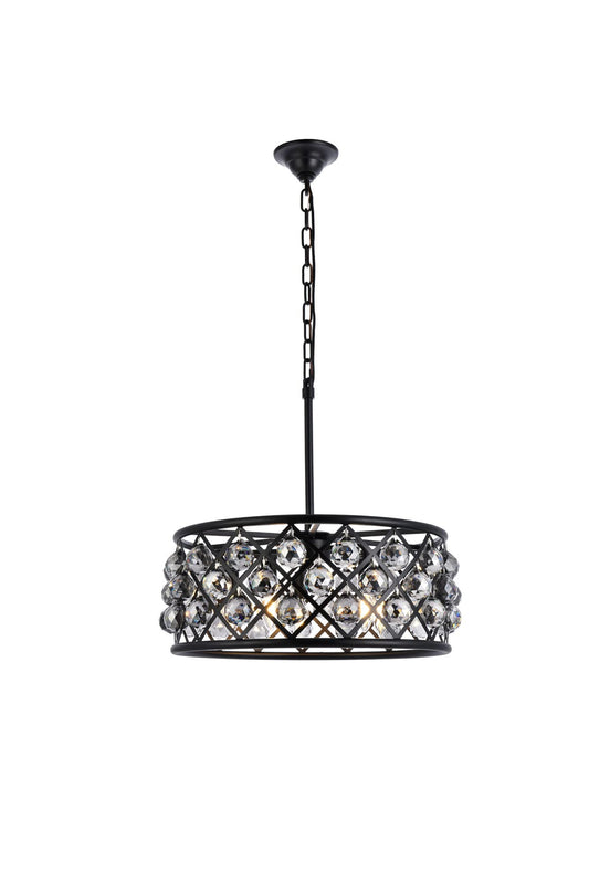 Elegant Lighting 5-Light Pendant Lamp, Mocha Brown Finish, Silver Shade, 20in Depth x 9in Height, Model 1214D20MB-SS/RC