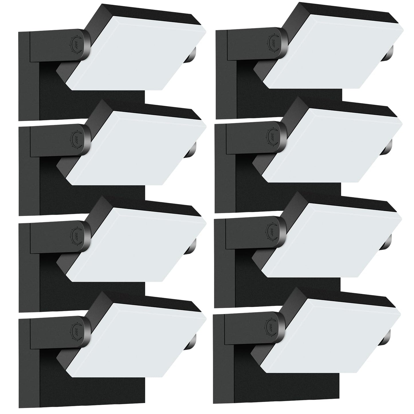Tomourd 40W Outdoor Flood Light  5000K 360 Rotating Led Wall Light  Ip66 Waterproof Square Exterior Wall Pack Wall Mount Fixture Commercial Security Lighting For Garage House (8 Pack)