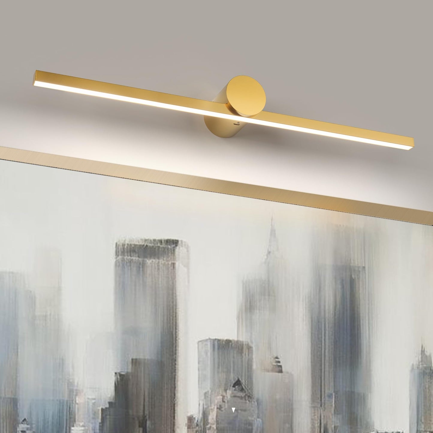 Zitostory Battery Operated Picture Light For Wall With Remote Minimalism Wireless Dimmable Art Lights For discomfort-reducingtings Rechargeable Gallery Light Artwork Lighting For Canvas  Portrait (Gold 23 Inch)