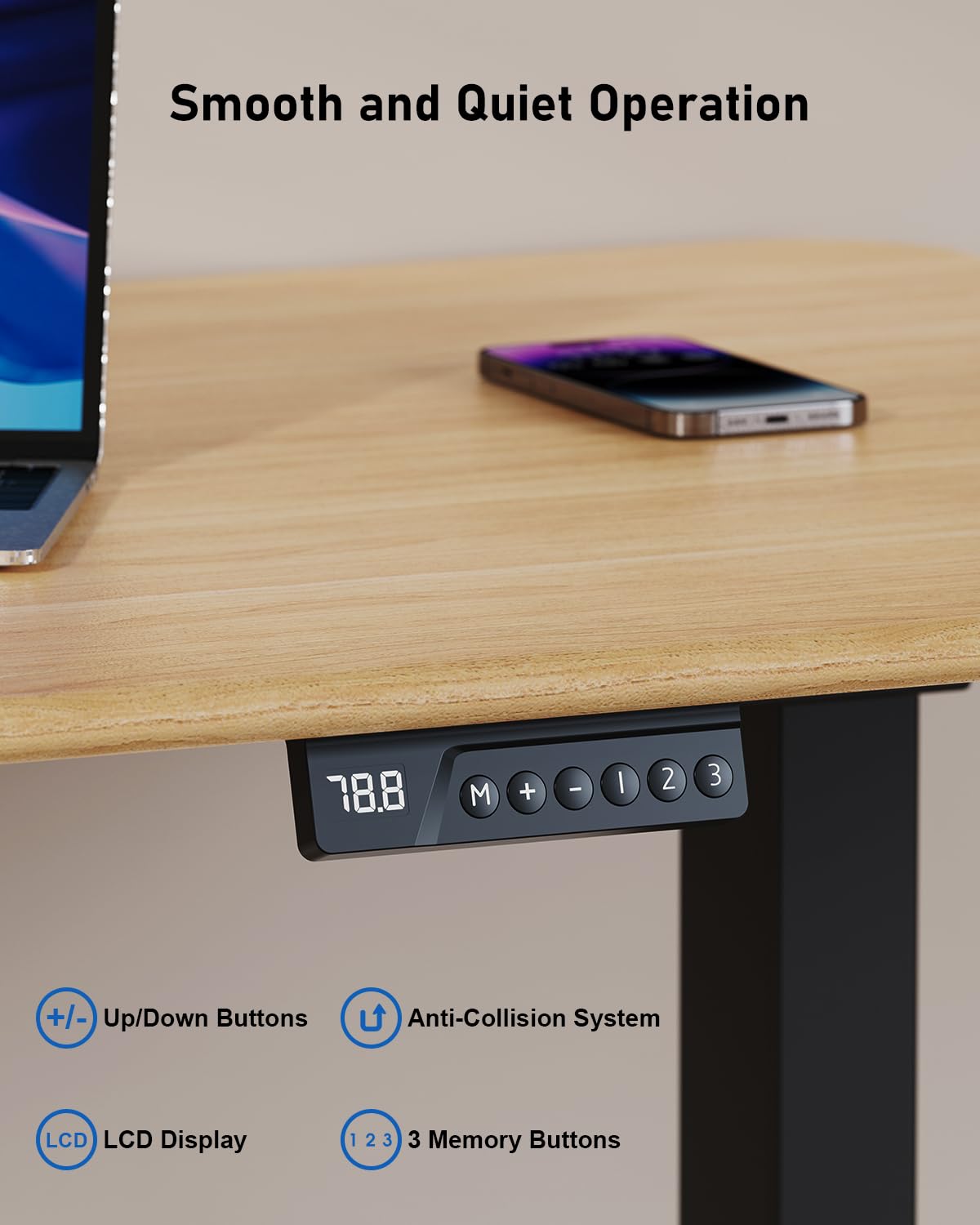Xyndyx 264 lbs Capacity Dual Motor Electric Standing Desk Frame, Height Adjustable Sit Stand up Desk Legs for 39.4” to 74.8” Desktop, Anti-Collision Function, Cable Tray, 2 Hooks, Black Frame Only
