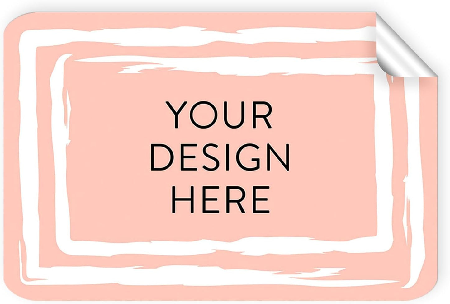 100 Custom Vinyl Stickers - Upload Your own Image, Text, Design, Logo - Personalized Logo Labels for Handmade, Packaging, Bottle, Jars, Candle, Brand Stickers (Peach, 5x3)