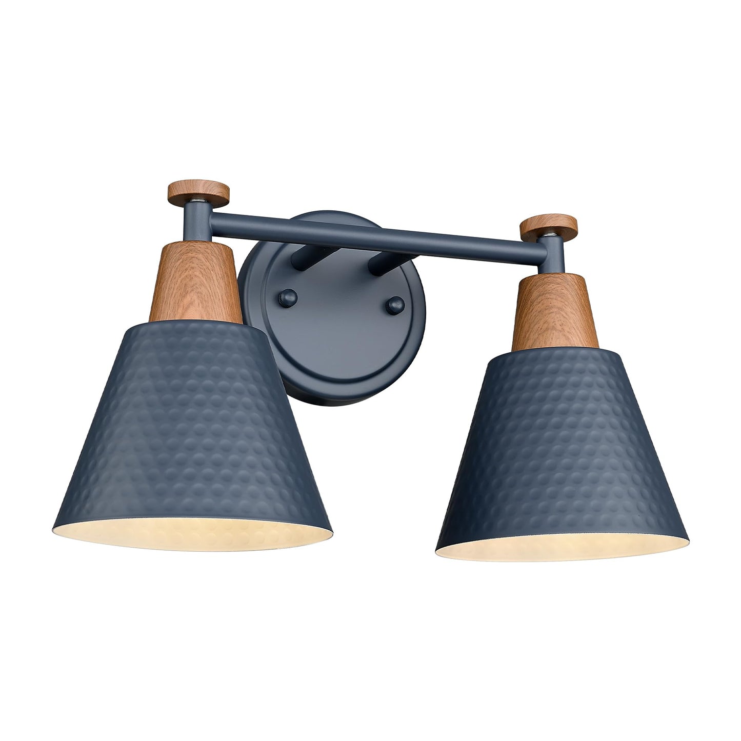Femila 2 Light Bathroom Vanity Light  15  Modern Bathroom Lighting Fixtures Over Mirror  With Woodgrain Finsih  4Fg59B-2W Blue-Nw