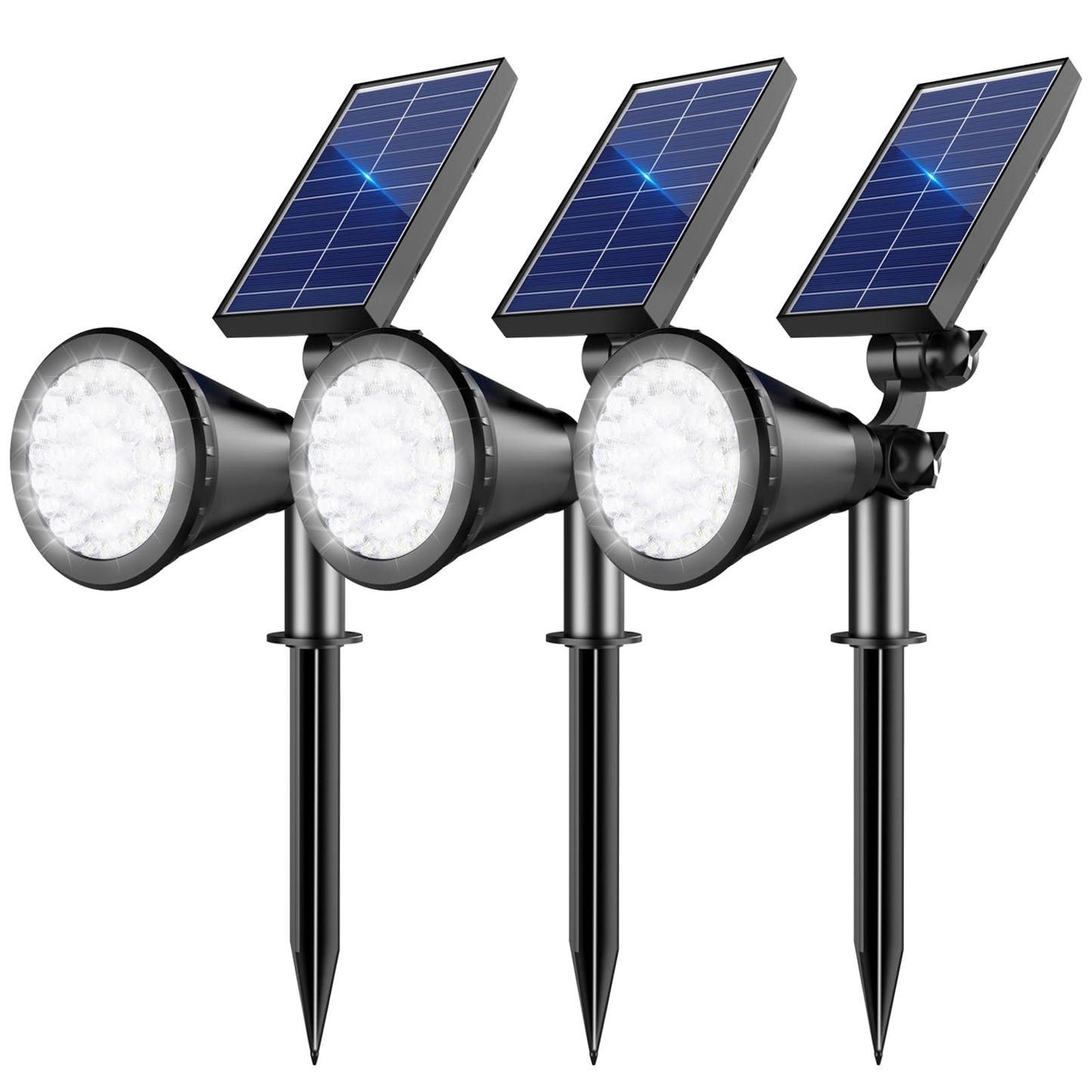 Apomao Solar Lights Outdoor Waterproof  36 Leds Adjustable Solar Spot Lights Outdoor  2-In-1 Solar Powered Spotlight Landscape Lighting For Tree  Garden  Yard  Pathway- 3 Pack (Cool White)