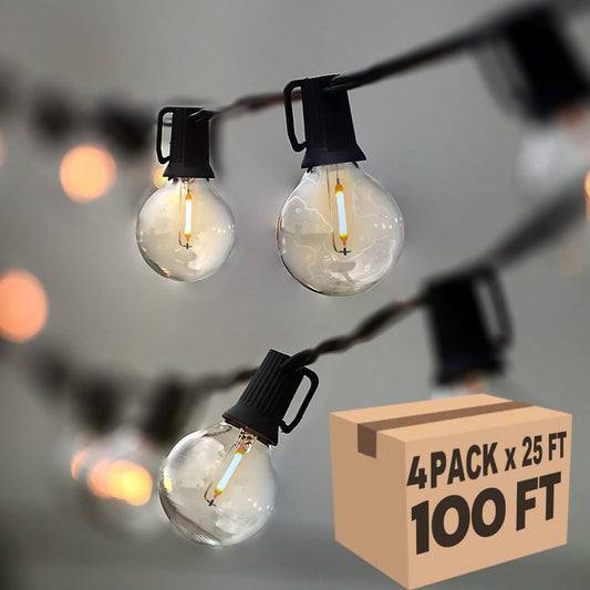 Lampat String Lights  Led 100 Light Bulbs  100Ft G40 Globe String Lights With Bulbs-Ul Listd For Indoor/Outdoor Commercial Decor
