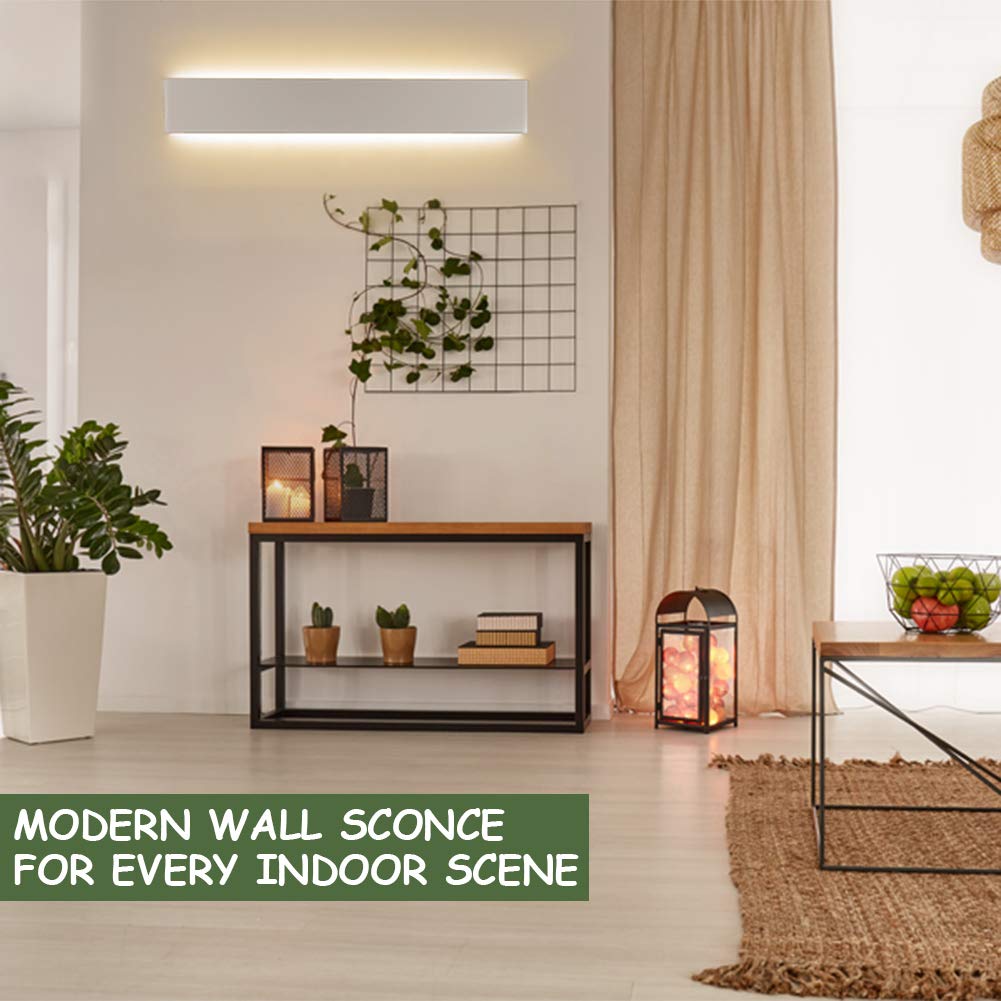 Aipsun Modern LED Vanity Light Fixture, 30W, 32.6 inch, Warm White 3000K, Aluminum, Up and Down Wall Light, GWA065-830-Bai