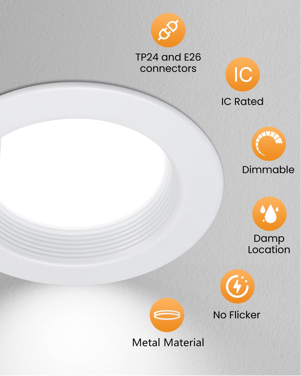 Wembanma 5/6 Inch Retrofit Recessed Lighting - 13.5W 1200Lm Downlight5Cct 2700K-6000K Recessed Lights Selectable Dimmable  Led Can Lights For Bathroom  Basement  6Inch 12P Brushed Nickel