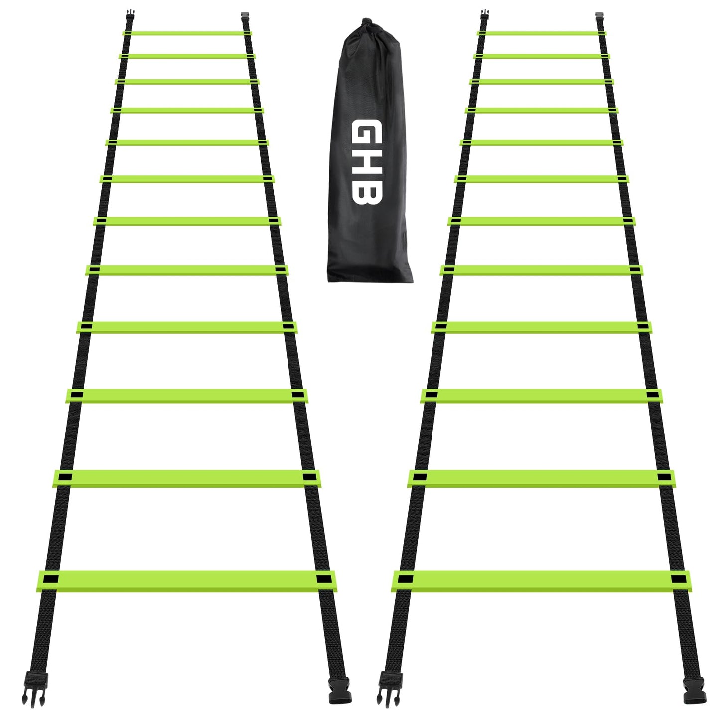 GHB Pro Agility Ladder Agility Training Ladder Speed 12 Rung 20ft with Carrying Bag