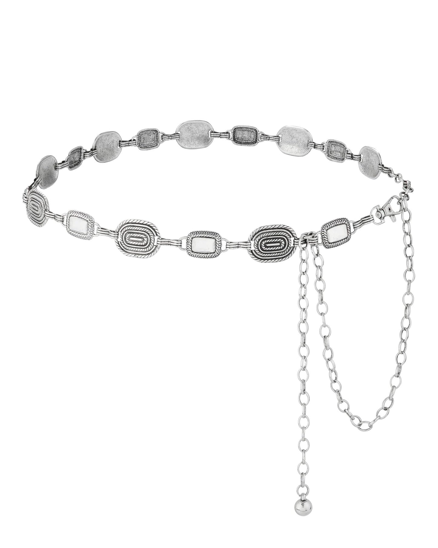 AWAYTR Western Chain Belts for Women - Silver Cowgirl Concho Belts for Jeans Dresses Country Concert Outfit Accessories