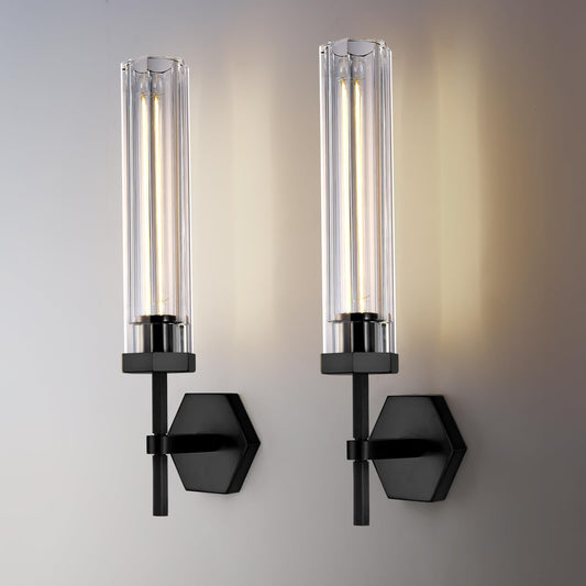 Crystal Bathroomvanity Wall Sconces Set Of Two Black Modern Bathroom Wall Sconces 12.59In Crystal Vanity Lights Fixture Indoor Sconces Wall Lighting For Bedroom Hallway Staircase Living Room