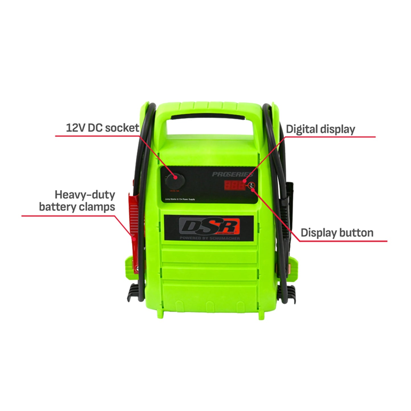 Schumacher Electric DSR Pro Series Portable Jump Starter & Power Station - 12V Jump Box for Car, SUV & RV Batteries - 2000 Peak Amps & 325 Cold Cranking Amps - 12V DC Power Outlet - DSR168G