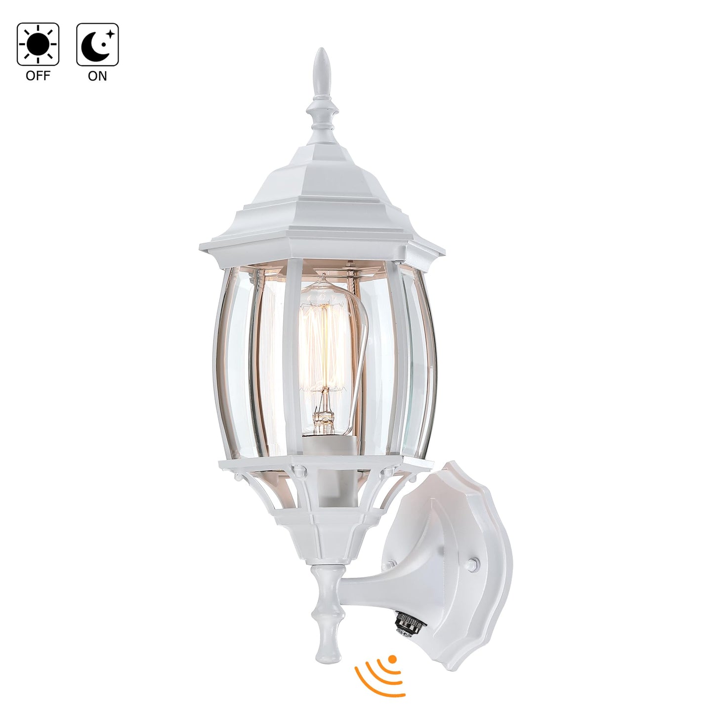 Faymart Lighting 2 Pack 16.8In White Porch Lights Dusk To Dawn  Sensor Wall Sconce White Outdoor Light Fixture For House  Dusk To Dawn Exterior Wall Light For Porch Front Door Garage  E26