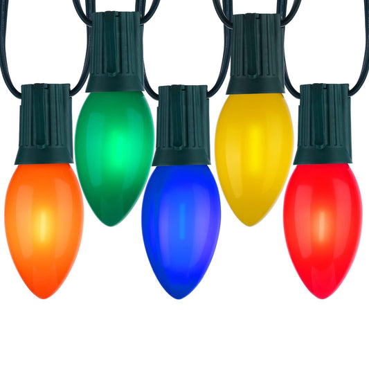 C9 Led Christmas Lights Outdoor  200 Feet C9 String Light With 200 Shatterproof Matte Bulbs  Connectable Waterproof Christmas Tree Lights For Holiday Roofline Backyard Garden Decor  Multicolor