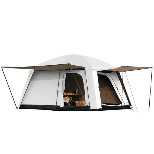 Castle Unicorn 4-6 Person Camping Tent, Large Family Cabin Tents with Porch & Rainfly, Double Layer Waterproof Glamping Tent with 2 Rooms 2 Doors, Portable Big Tents for Outdoor Camping Hiking Party