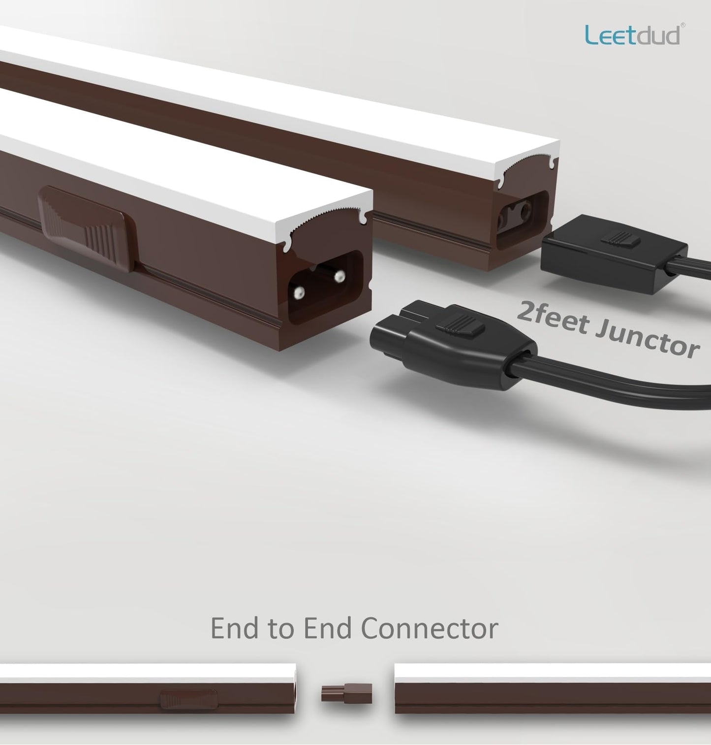 Leetdud Under Cabinet Lighting Plug In  32 Inch 1 Pc  Linkable Ac120V 3Cct 3000K/4000K/5000K Ultra Slim  Led Under Cabinet Lights For Counter Light  Kitchen  Shelf  Sink  Workshop  Desk  Bronze