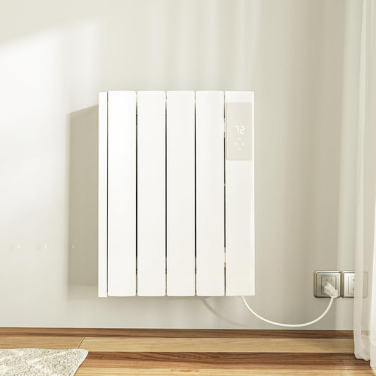 Lueptexx 800w Convection Wall Panel Heater-Electric Heater for Indoor Use, Quiet Fan-less Design, Energy Efficient Heating with ECO Mode, Remote Control, 24h Timer, Child Lock