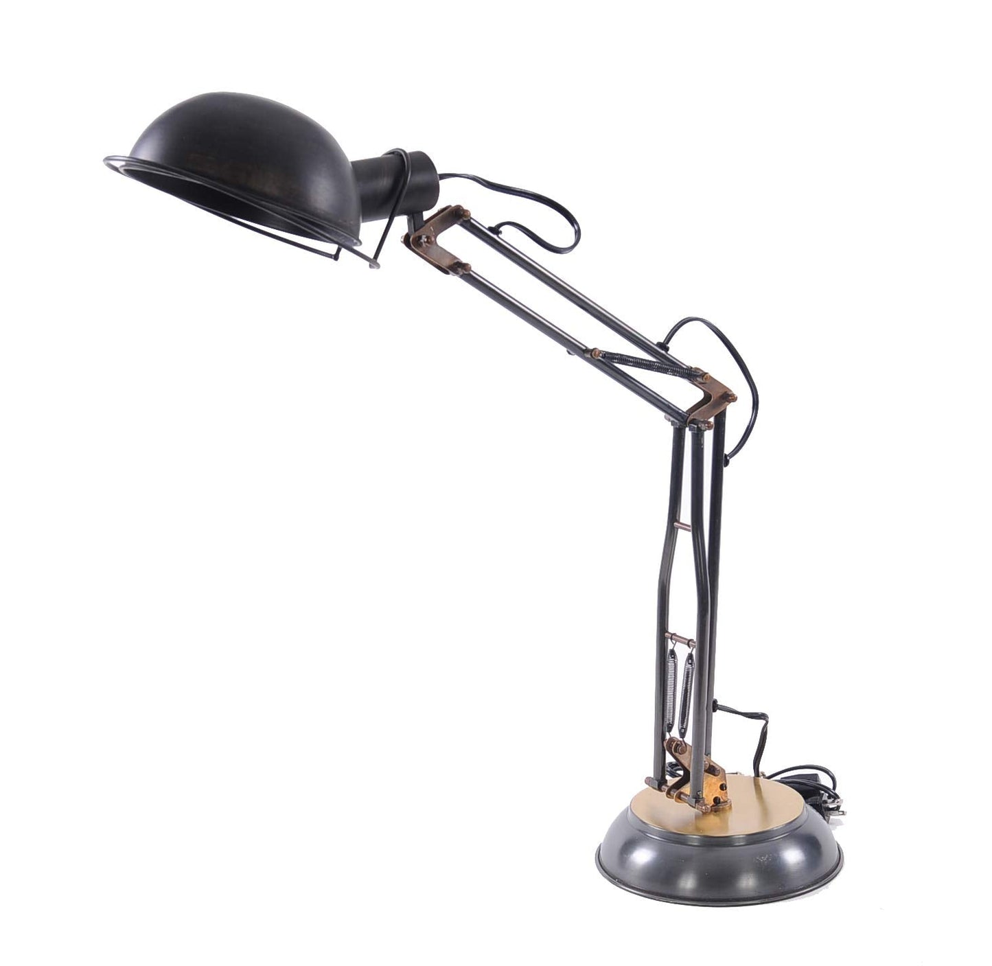 HomeRoots Brass Table Lamp - 8in x 14in x 33in, Metal, Round Base, Model HRF-364202
