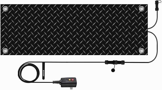 10 Inch x 48 Inch Outdoor Snow Melting Mat, Anti-Slip Heated Walkway Mat with Power Cord, Outside Ice Melt Mat for Doorway Stair Step Path Roof