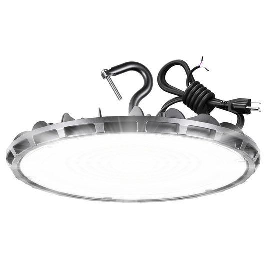 Jc-Lgl Ufo Led High Bay Light 200W 1Pack  High Bay Led Shop Lights 5000K 22 000Lm With Us Plug  Hanging Hook  Safe Rope  Waterproof Commercial Bay Lighting For Warehouse Factory Barn Shop - Ul Listed