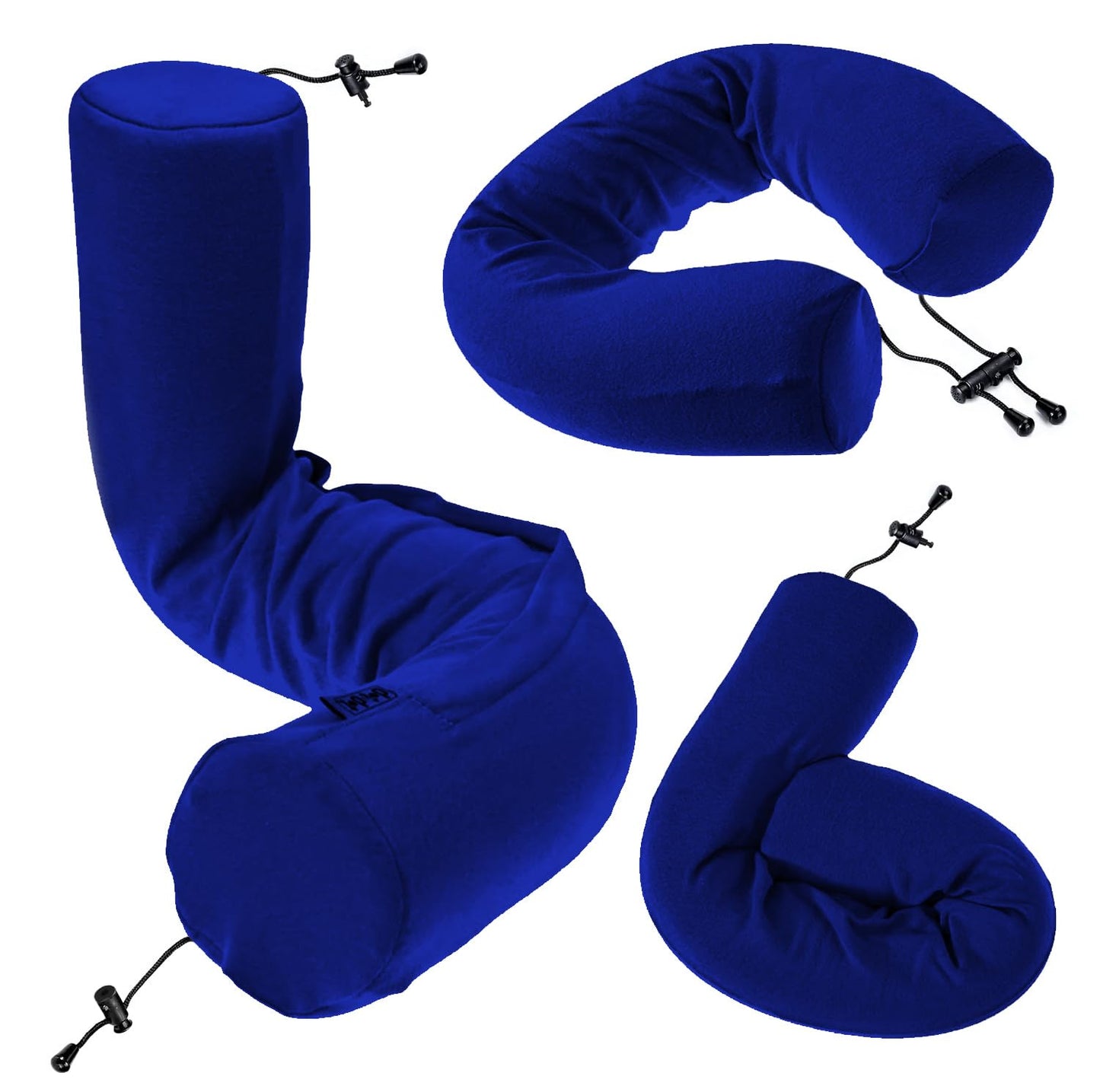 Dot&Dot Twist Memory Foam Travel Pillow for Airplanes - Travel Neck Pillow for Sleeping - Airplane Pillow for Neck Support, Chin, Lumbar and Leg - Adjustable, Bendable Neck Roll Pillow