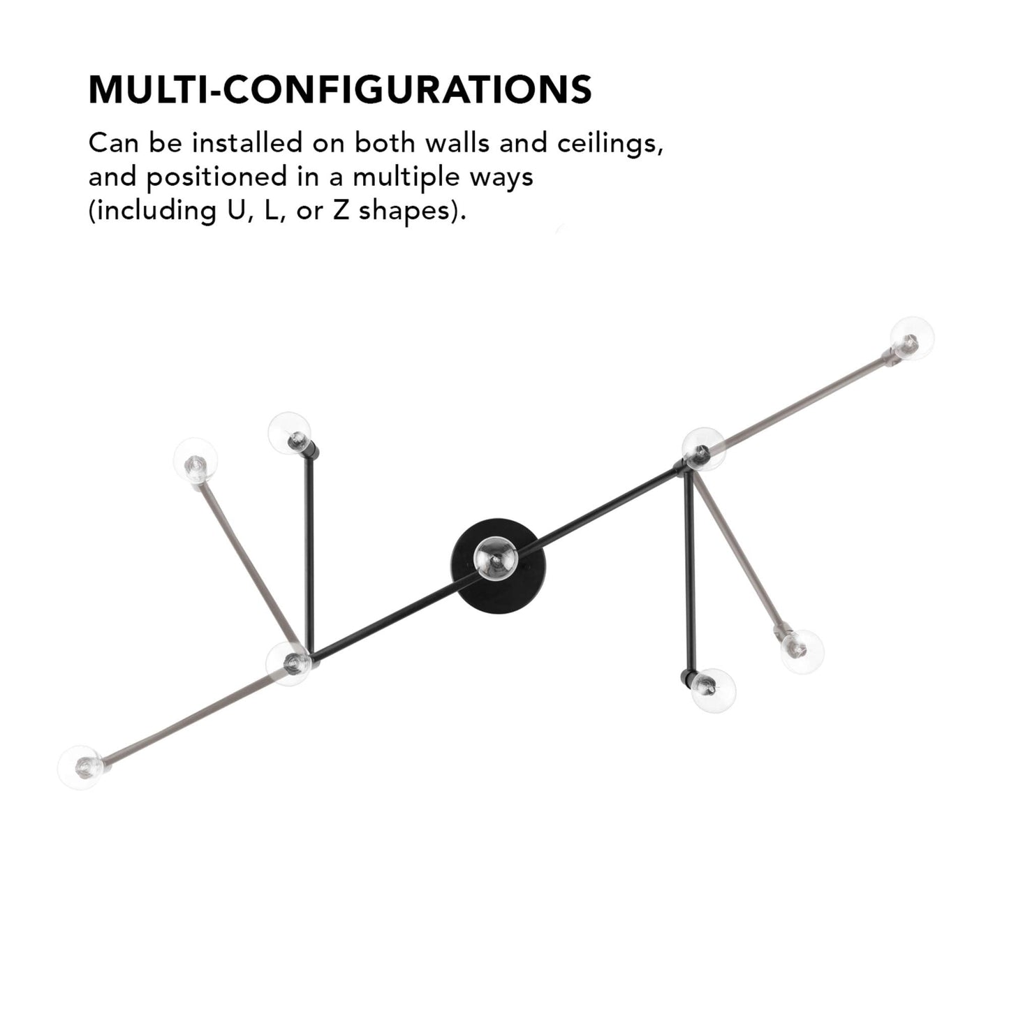 Globe Electric Tempo 5-Light Track Lighting, Matte Black, Model 59969, Metal Construction