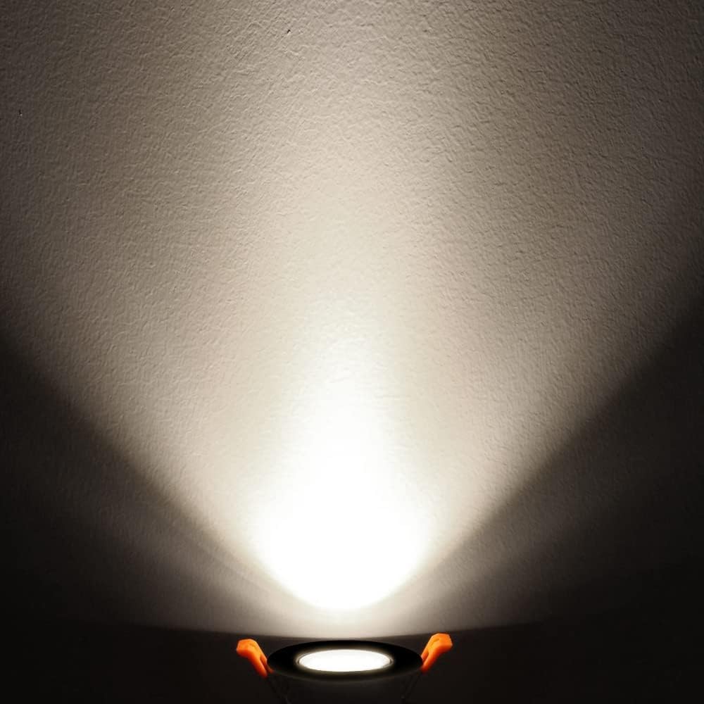 Inshareplus 2 Inch Led Downlight  3W Recessed Lighting 220Lm Cob Dimmable  4000K Natural White  Cri80  Black Trim  Ceiling Lights With Led Driver  20 Pack