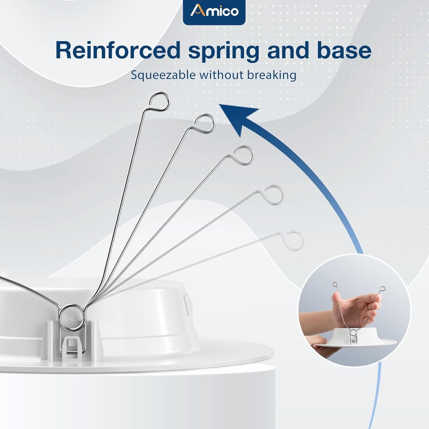 Amico 5/6 Inch 5Cct Led Recessed Lighting 6 Pack  Dimmable  Ic Rated  12.5W=100W  950Lm Can Lights With Baffle Trim  2700K/3000K/4000K/5000K/6000K Selectable  Retrofit Installation  Etl & Fcc