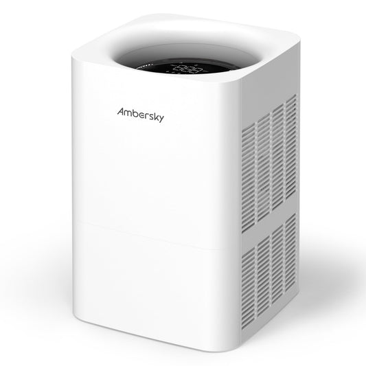 Ambersky Air Purifier for Home, True HEPA Filter for Large Room Up To 2500 Sq Ft, with Real-Time AQI & PM2.5 Display, Sleep Mode, 5 Fan Speeds, 360° Air Cleaner for Pet Hair, Smoke, Dust, Odor