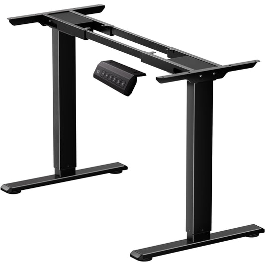NICECOZY Dual Motor Electric Standing Desk Frame, Height Adjustable Table Legs for Max 44″ x 70.8″ Desktop with 330lbs Capacity, Ergonomic Sit Stand Up Desk Base for Home Office, Black Frame Only
