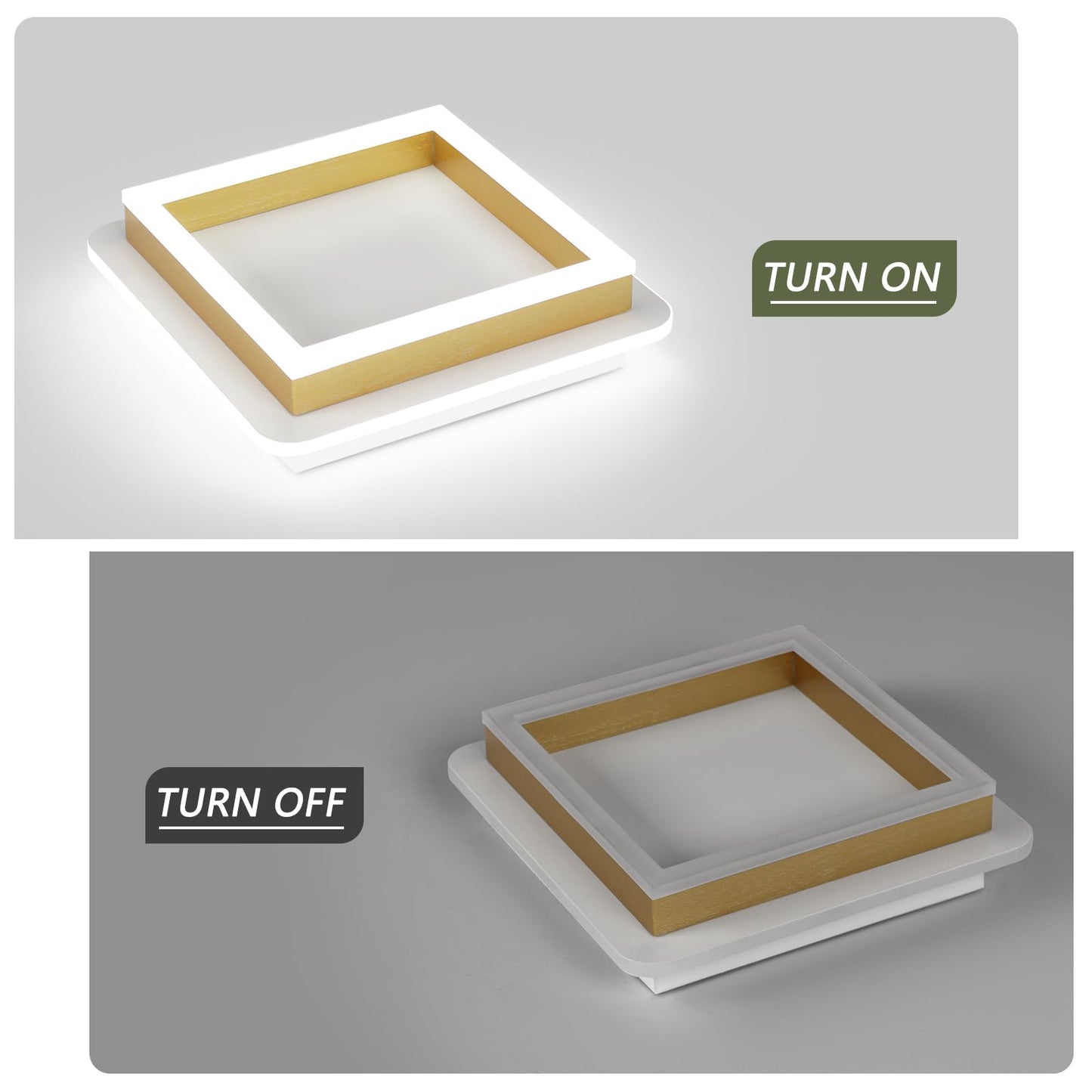 Caneoe 3 Packs Square Flush Mount Ceiling Light  6000K Black Modern Led Ceiling Light Fixture  Minimalist Hallway Lighting Fixture Ceiling Lamp For Hallway Entryway Bedroom Balcony (Gold)