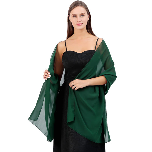 Ladiery Chiffon Shawl Wraps for Women Evening Dresses, Elegant Soft Sheer Shawls for formal dressy Bride Wedding