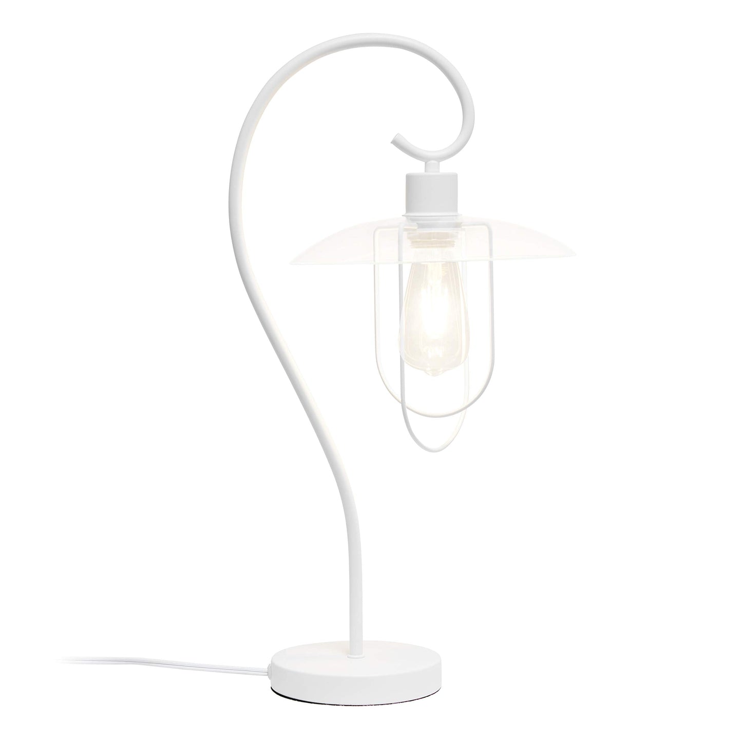 LALIA HOME Modern Metal Scroll Table Lamp, Iron, 11.5 x 9.75 x 22.2 inches, White, Model LHT-4000 Family