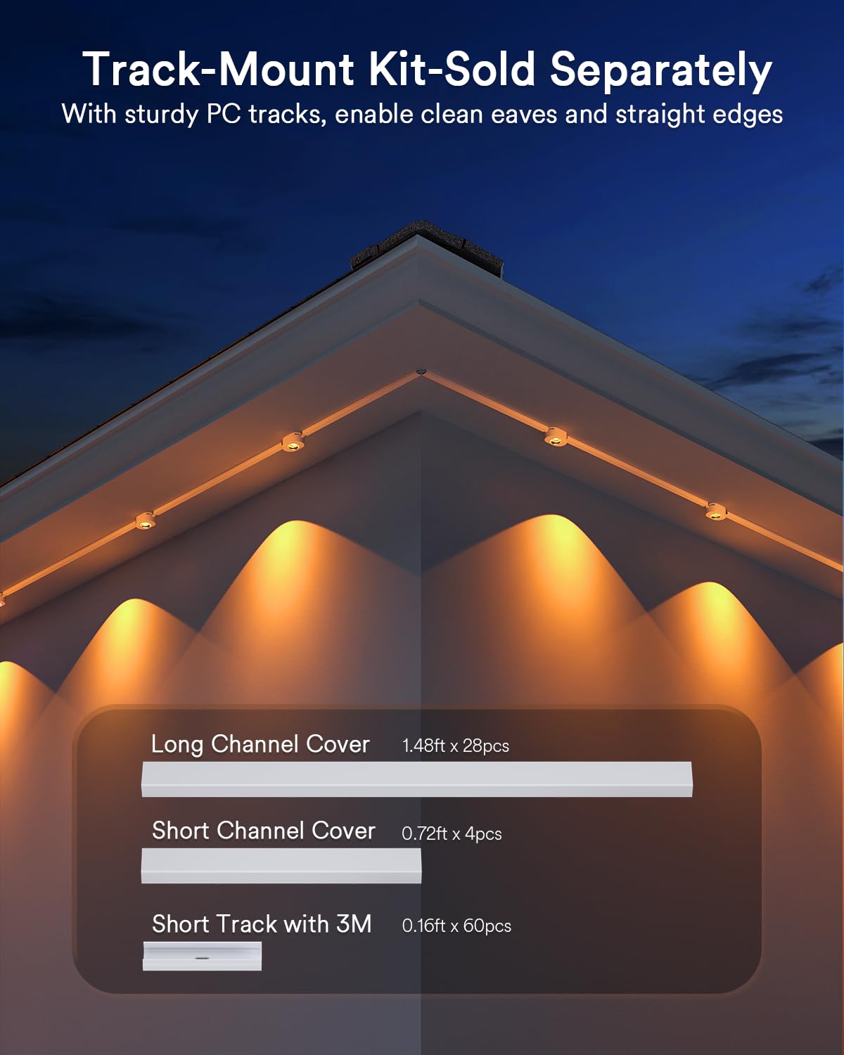 Lumary Smart Permanent Outdoor Lights 2 With Remote  150Ft With 90 Rgbaicw Leds 5400Lm For Daily And Accent Lighting  110+ Scenes For Halloween Christmas Decor  Compatible With Alexa Google  Black