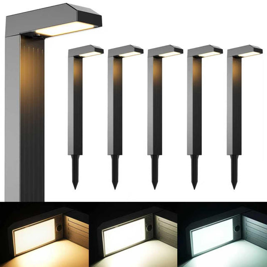 Solar Pathway Lights Outdoor 6 Pack  3 Color In 1 Bright Landscape Lighting With Cool/Warm/Daylight White Modes  Auto On/Off  Ip65 Waterproof For Yard Garden Patio Walkway Sidewalk Lawn Decor