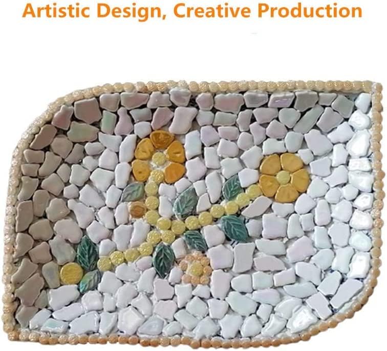 1.1LB Irregular Ceramics Mosaic Tiles, Mosaic Pieces Stones for DIY Mosaic Making Craft Hobby Arts Home Wall Decoration (Yellow)