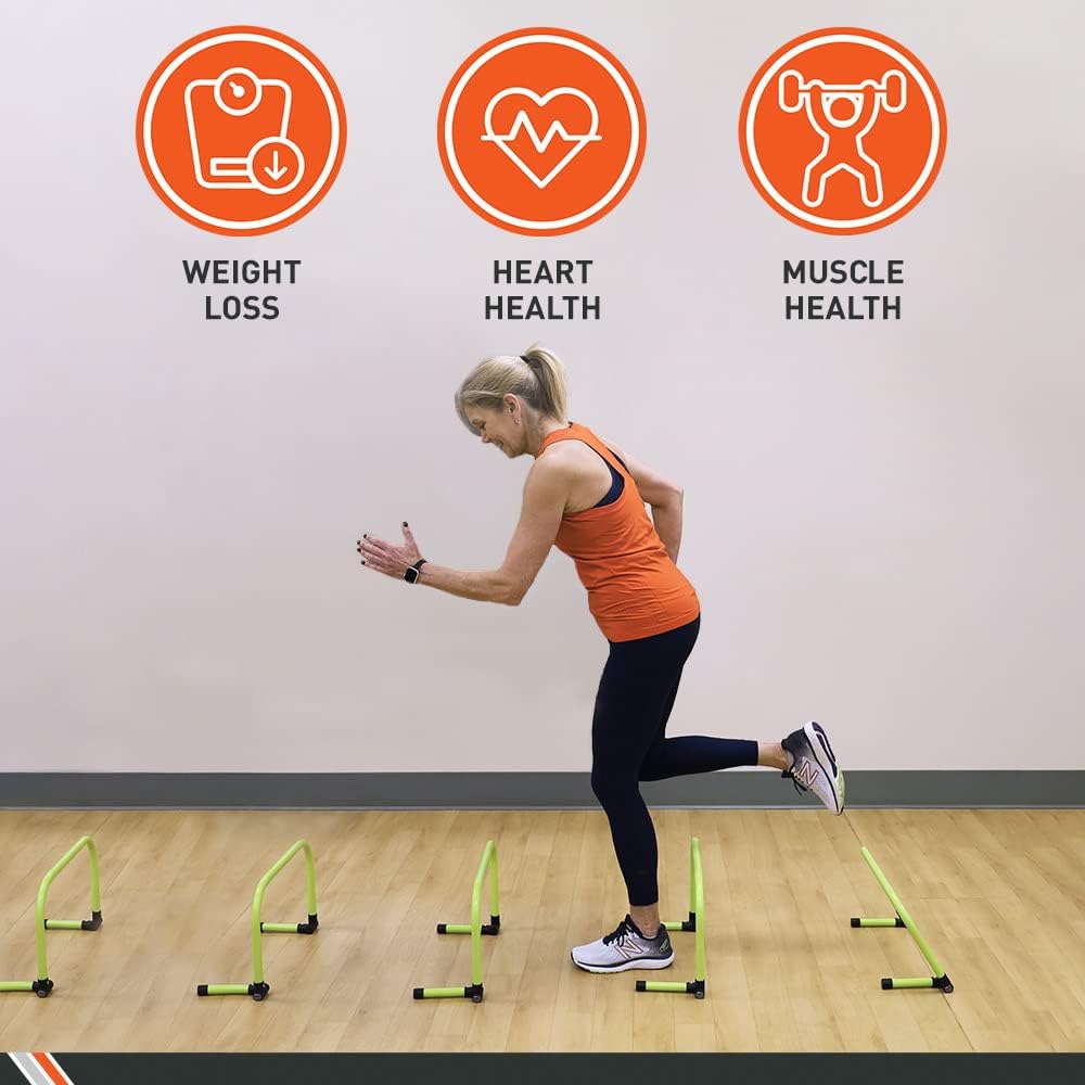 Body Sport Adjustable Athletic Speed Training Hurdles, Jumping & Speed Training Fitness Equipment, Hurdles for Track & Field, Basketball, Soccer & More, Set of 5