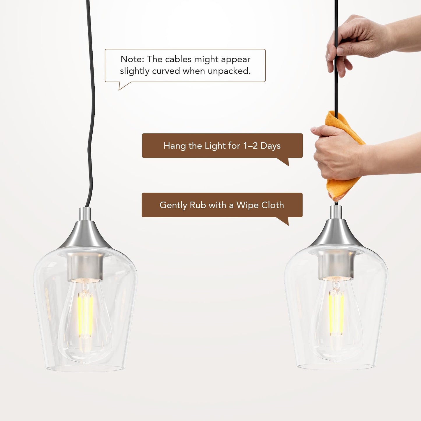 Vonluce 5-Light Pendant Light Kitchen Island  Pendant Light Fixture With 10-55 Height  Modern Pendant Lighting With Wine Glass Shades For Living Room Hallway  Brushed Nickel  Etl Certificated