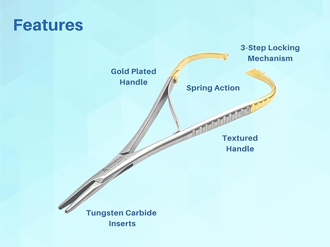ARTMAN INSTRUMENTS Mathieu Ligature Elastic Placing Pliers 5.5" With Tungsten Carbide Inserts, separator placer, Orthodontic Lace back tightener (Pack of 5)