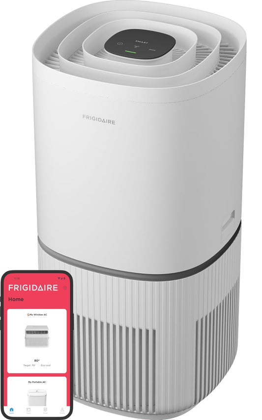 Frigidaire PureA300 XL HEPA Air Purifier with Wi-Fi for Large Rooms, Covers up to 1,685 Sq. Ft., 3-Stage Filtration, Energy Star Certification, Air Quality Monitoring, Smart Mode, Ultra Quiet, White