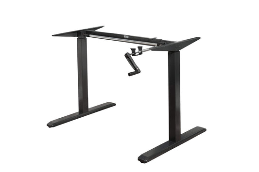 ErgoMax Black Height Adjustable Crank Desk Frame, Tabletop Not Included, 48.56 Inch Max Height