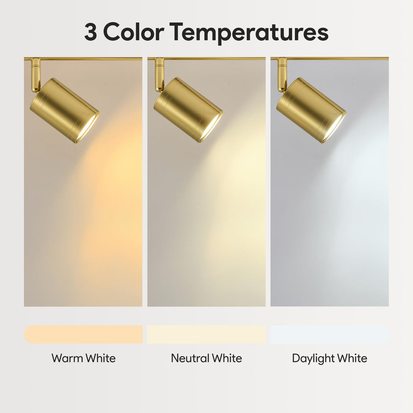 Vonluce 6 Light Track Light Fixture  Led Track Lighting Kit With Rotatable Heads  3-Color Gu10 Bulbs Included  Modern Ceiling Spotlight For Kitchen Office Closet Studio Bedroom  Gold