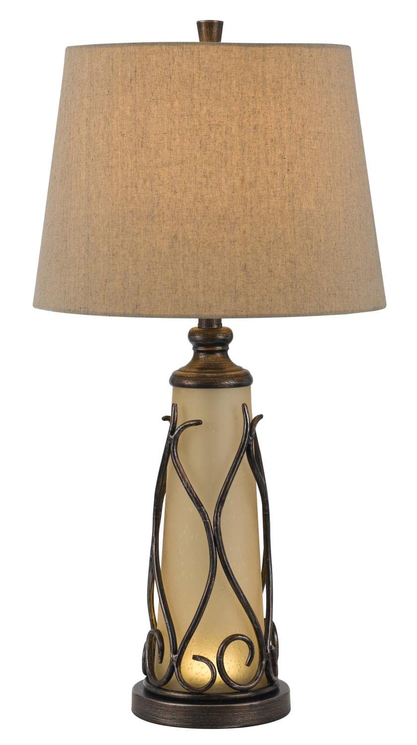 Cal Lighting BO-2348TB Taylor Table Lamp, 1W LED Night Light, 15x15x29.5in, Metal, Bronze/Dark