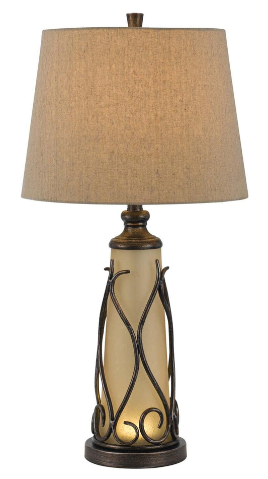 Cal Lighting BO-2348TB Taylor Table Lamp, 1W LED Night Light, 15x15x29.5in, Metal, Bronze/Dark