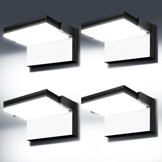 Juyace 120W Led Wall Light Outdoor Flood Lighting Exterior Fixtures 360 Rotation 5000K For Garage Yard Barn Area Backyard Building 4Pack