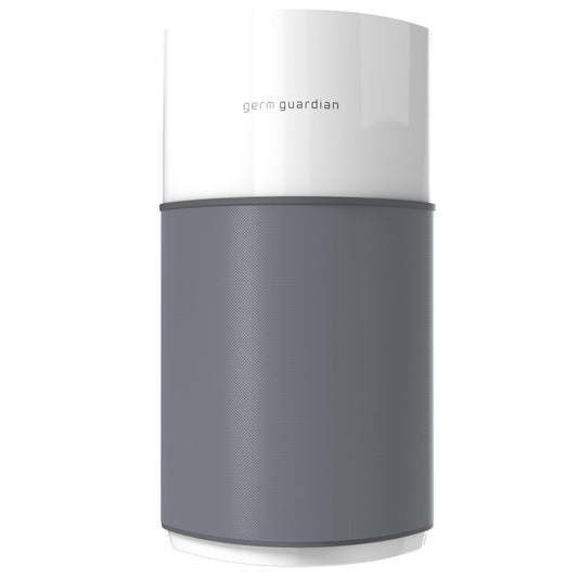 GermGuardian Airsafe+ XL Intelligent Air Purifier for Home, Wildfire Smoke, Pollen, Odors with HEPA Pure Filter, UV-C, Air Quality Indicator, for Large Rooms 1680 sq. ft, 20”, Gray/White, AC3200