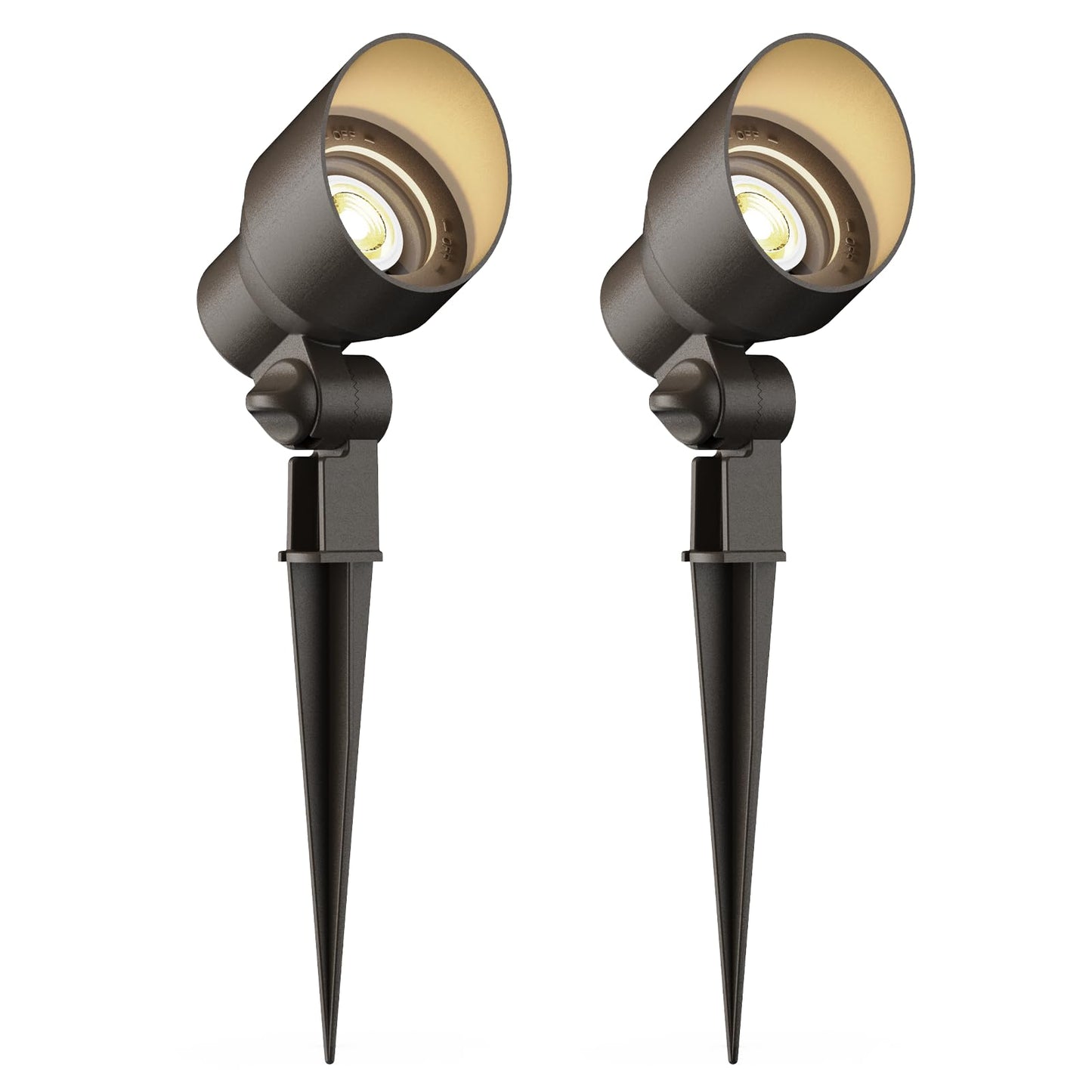 Goodsmann Landscape Lighting 2Pk Landscape Floodlights Spotlights 3W Led 200 Lumen With Replaceable Led Bulbs 12V Ac With Metal Stakes Cable Connectors